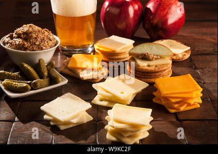 cracker cut cheeses Stock Photo