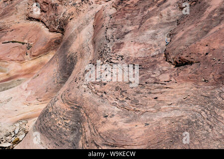 abstract close up of wavy pattern of slick rock Stock Photo