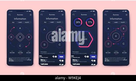 Vector graphics set mobile infographics. Stock vector Stock Vector