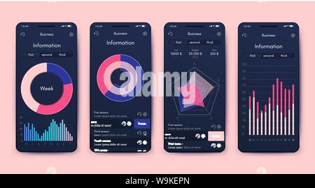 Vector graphics set mobile infographics. Stock vector Stock Vector