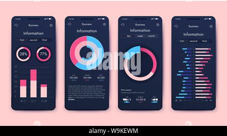 Vector graphics set mobile infographics. Stock vector Stock Vector