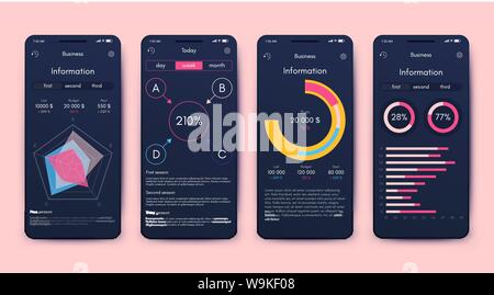 Vector graphics set mobile infographics. Stock vector Stock Vector