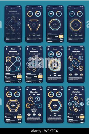 Vector graphics set mobile infographics. Stock vector Stock Vector