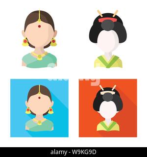 Vector design of imitator and resident sign. Set of imitator and culture vector icon for stock. Stock Vector