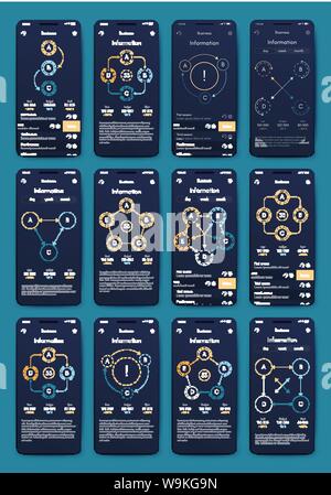 Vector graphics set mobile infographics. Stock vector Stock Vector