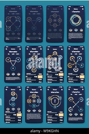 Vector graphics set mobile infographics. Stock vector Stock Vector