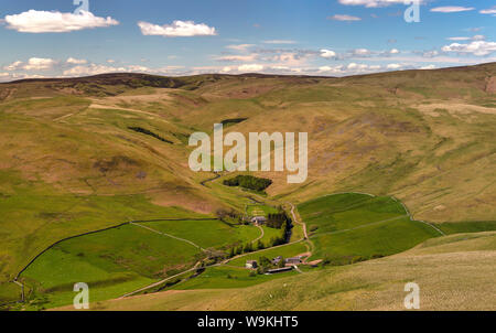 Landscape views in Spring in Upper Coquetdale near Shilmoor, Northumberland National Park, Northumberland, England, United Kingdom Stock Photo