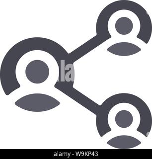 Vector illustration. Share icon in plain and flat style, with people silhouette. Stock Vector