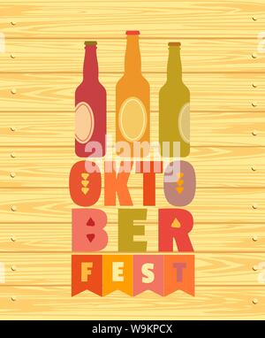 Oktoberfest hand drawn flat color vector lettering Stock Vector