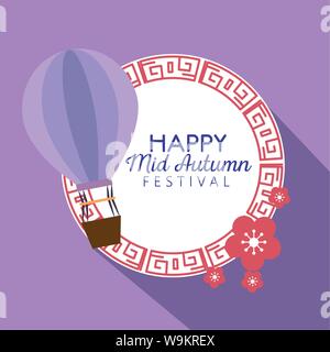 label of happy mid autumn festival Stock Vector