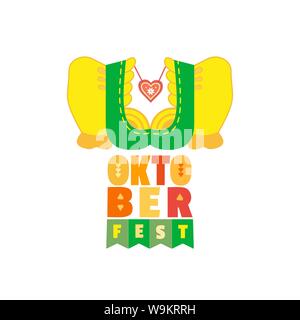 Oktoberfest hand drawn flat color vector lettering Stock Vector