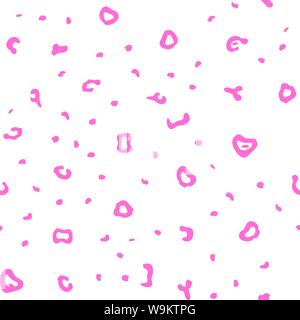 Leopard skin with little pink spots seamless pattern Stock Vector