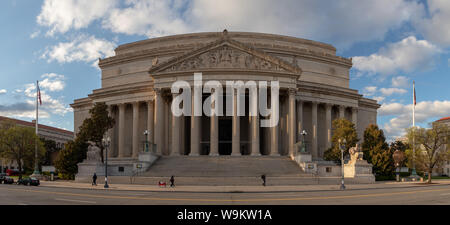A panorama picture of the National Archives' building, in Washington. Stock Photo