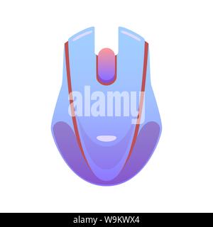 color wireless mouse, flat vector computer mouse in delicate lilac colors, modern design isolated illustration Stock Vector