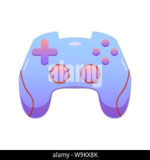 color gamepad, flat vector joypad in delicate lilac colors, modern design isolated illustration Stock Vector