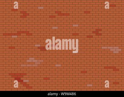 Abstract brown and red brick wall background texture, Vector illustration. Stock Vector