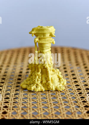 Raw sulfur placed on a wicker pattern background Stock Photo