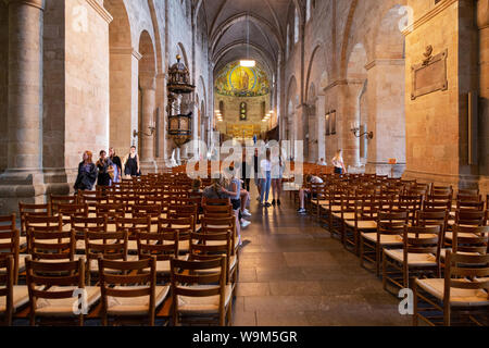 Lund Cathedral Sweden - The nave in the interior of the 12th century Lund Cathedral, Lund Sweden Scandinavia Europe Stock Photo