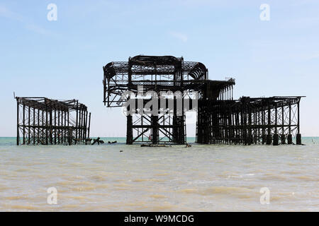 The iconic West Pier in Brighton and Hove, East Sussex, UK. Stock Photo