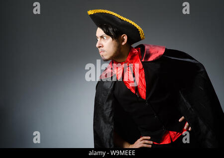 The man pirate against dark background Stock Photo