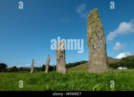 Nether Largie Standing Stones, Kilmartin Glen, Argyll, Scotland. Stock Photo