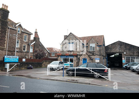 August 2019 - Tudor Garage in Portishead, North Somerset, UK Stock ...