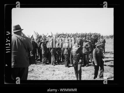 Arrival in Palestine of Mr. Antony [i.e., Anthony] Eden. Mr. Eden talking to troops Stock Photo