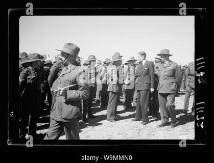 Arrival in Palestine of Mr. Antony [i.e., Anthony] Eden. Mr. Eden talking to troops Stock Photo