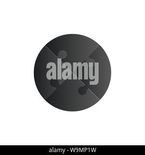 Simple Puzzle four piece round Circle infographic illustration. 4 Step contour process diagram. vector illustration Stock Vector