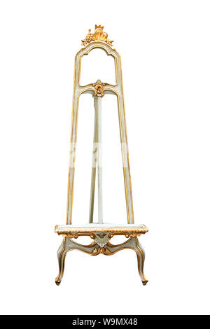 Antique floor easel isolated included clipping path Stock Photo