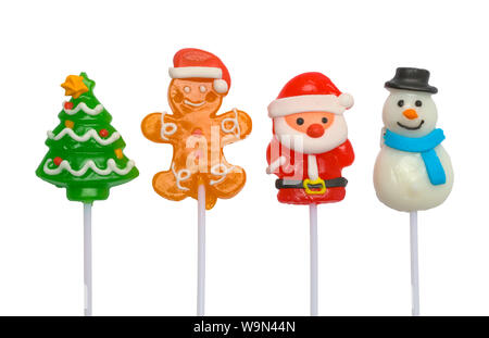 Christmas Lollipops Isolated on White Background. Stock Photo