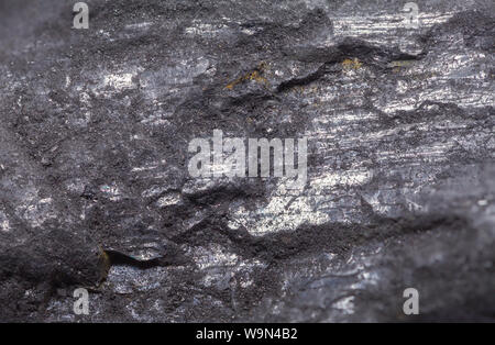 Black Stone Coal Rock Close Up Background. Stock Photo