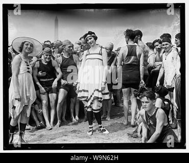 Bathing beach parade, July 26, 1919; English: Bathing beach parade, July 26, 1919 Bathing Beach, [Wash., D.C.] Stock Photo