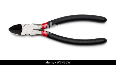 Pair of Closed Wire Cutters Isolated on White. Stock Photo