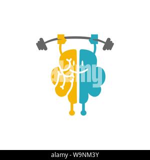 Brain Logo template Think idea concept Brainstorm power thinking icon Stock Vector