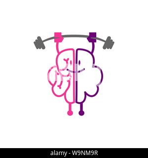 Brain Logo template Think idea concept Brainstorm power thinking icon Stock Vector