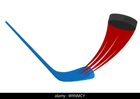 Putter on the puck. Vector flat illustration Stock Vector