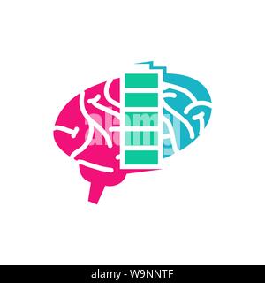 Brain Logo template Think idea concept Brainstorm power thinking icon Stock Vector
