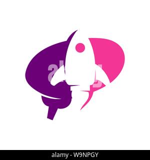 Brain Logo template Think idea concept Brainstorm power thinking icon Stock Vector