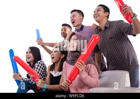 group of college student support their team Stock Photo