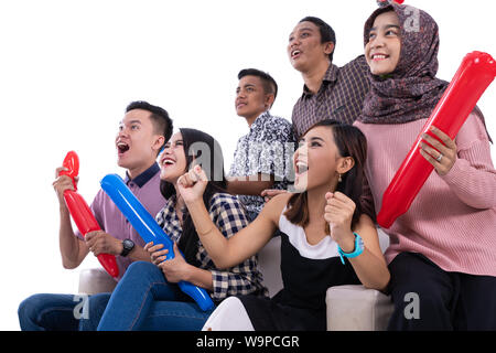group of college student support their team Stock Photo