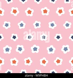 Stylized geometric flower pattern. A pretty floral vector design background. Stock Vector