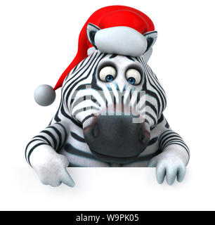 Fun zebra - 3D Illustration Stock Photo