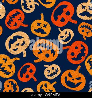 Halloween pumpkin seamless pattern. Vector illustration background. For print, textile, web, home decor, fashion, surface, graphic design Stock Vector
