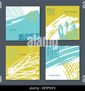 Vector abstract hand drawn painted background design Stock Vector