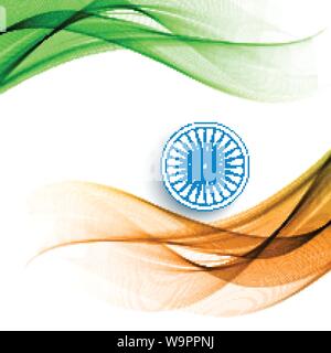 beautiful indian flag wave style background Stock Vector Image & Art ...