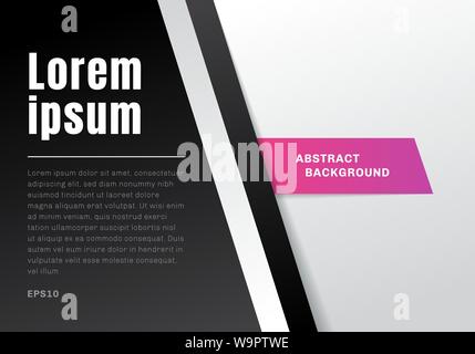 Abstract template black and white gradient color background with separate diagonal paper style. Vector illustration Stock Vector