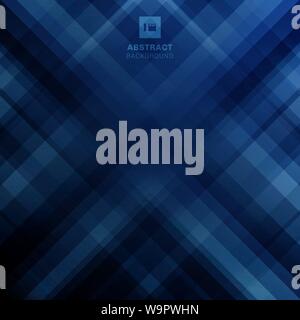 Abstract futuristic template geometric diagonal lines grid on dark blue background. Vector illustration Stock Vector