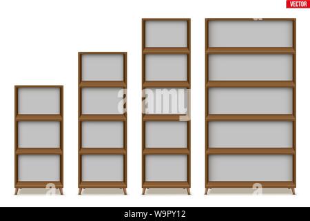 Empty rack with shelves or bookshelf Stock Vector