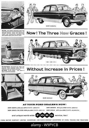 1959 British advertisement for Ford motor cars. Stock Photo